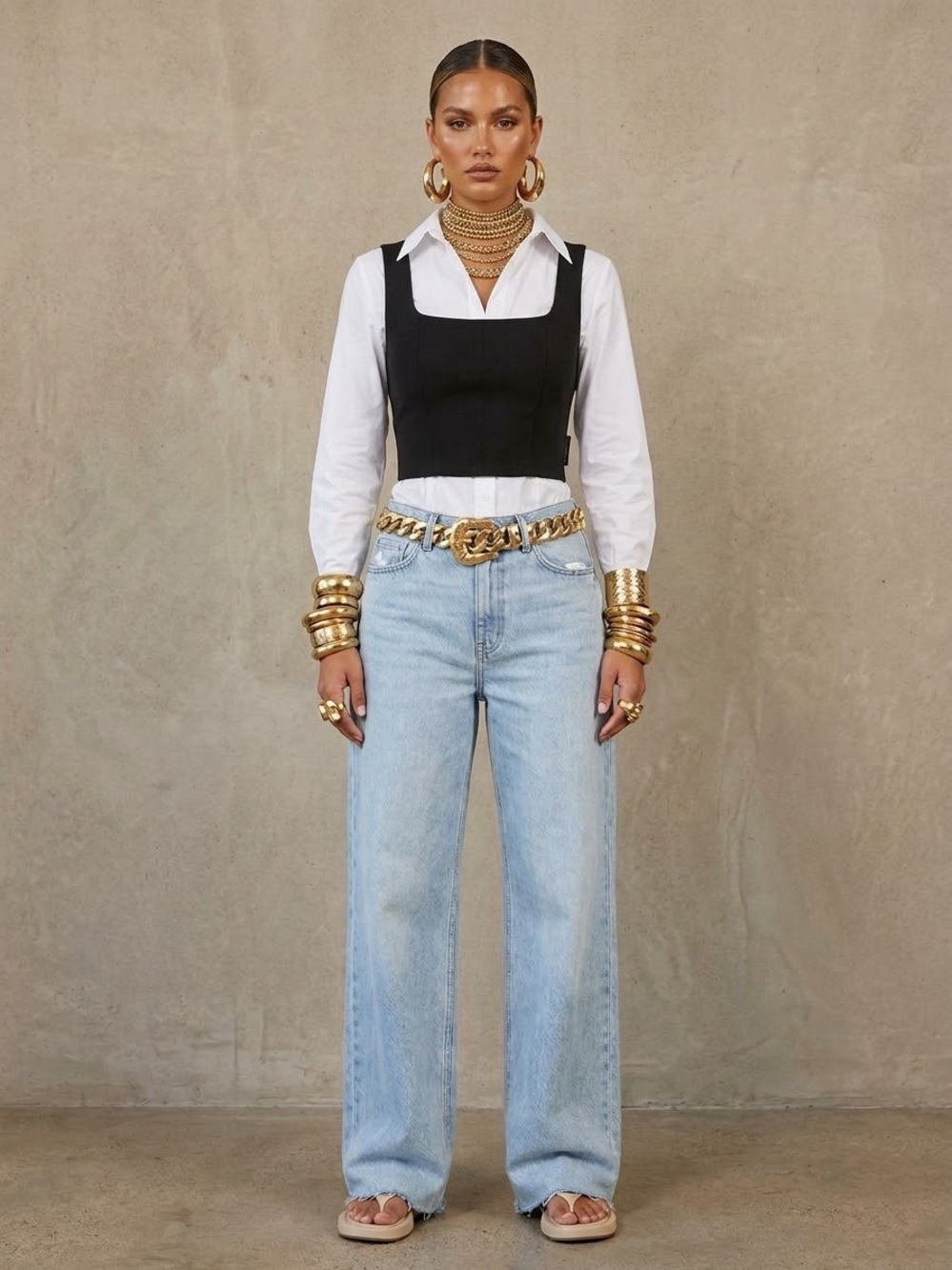 House of Harlow 1960 Black Square-Neck Crop Top